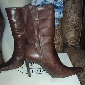 Vintage Steve Madden Leather Stiletto Boots Size 8B